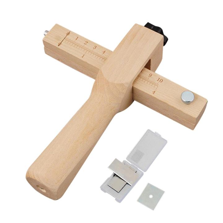 KOGEEK Adjustable Leather Straps Cutter Leather Belt Cutting Tool Wooden Leather Strips Cutter DIT Hand Leathercraft Tools