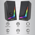 KISONLI X1 USB Wired Multimedia Speaker With Colorful RGB Lights For Laptop Desktop Gaming. 