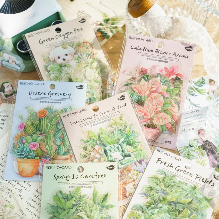 30pcs/pack%20Aesthetic%20Potting%20Plant%20PET%20Stickers%20DIY%20Scrapbooking%20Planner%20Collage%20Stationery%20Aesthetics%20Decor%20Flower%20Stickers%20-%20Image%202
