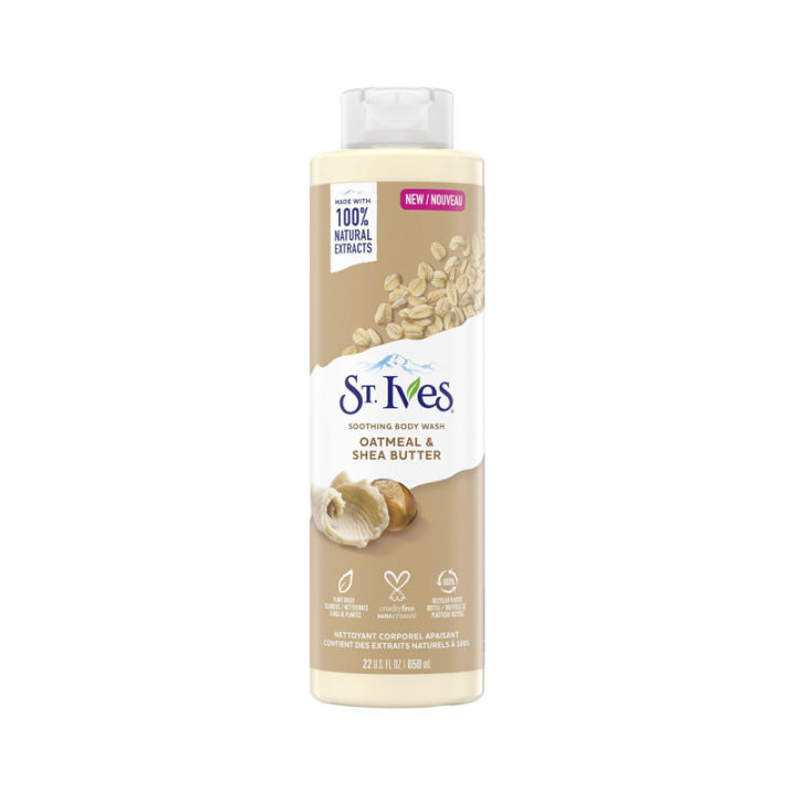 650%20ml%20ST%20Ives%20OATMEAL%20&%20SHEA%20BUTTER%20Shower%20gel%20body%20wash%20International%20USA%20product%20used%20for%20Male/%20female%20-%20Image%202