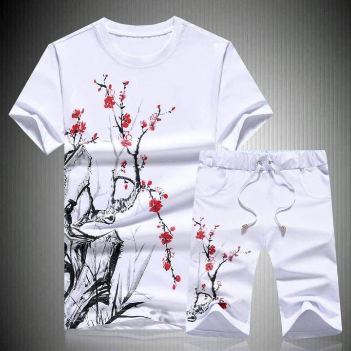 White printed Exclusive Summer Combo T-Shirt & Pant - T Shirt For Man - T Shirt For Man