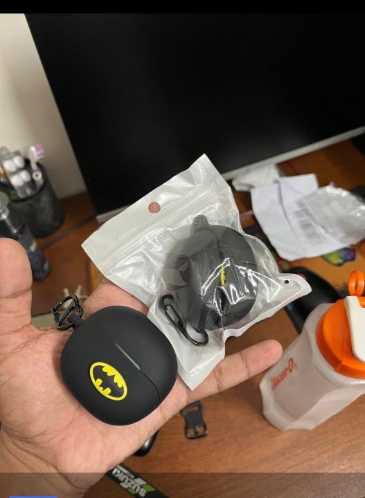 QCY MeloBuds N20 Pro Batman Edition Only cover Premium Artificial Carrying cover Shockproof Earbuds Cover For Buds Soft Silicone Bluetooth Headphone Cover
