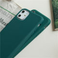 Dark Green Matte Phone Case For iphone 14 13 12 mini 11 Pro XS Max XR X 8 7 6S 6 Plus Silicone Cases Solid Color Soft TPU Cover.