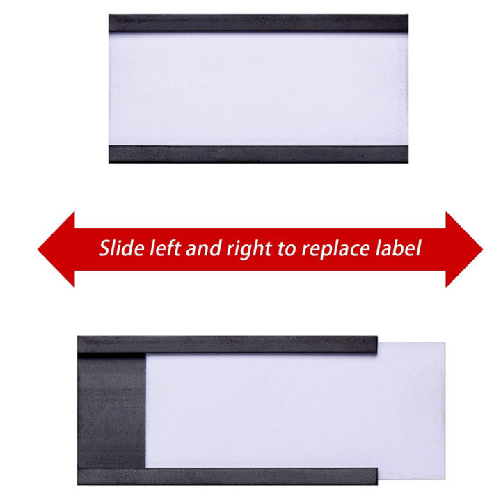 50Pcs%20Magnetic%20Label%20Holders%20with%20Magnetic%20Data%20Card%20Holders%20with%20Clear%20Plastic%20Protectors%20for%20Metal%20Shelf%20(1%20x%202%20Inch)%20-%20Image%203