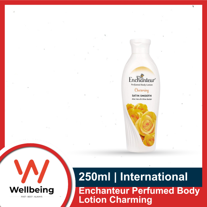 Enchanteur Perfumed Body Lotion 250ml Charming Visibly Radiant Skin with Aloe Vera & Olive Butter, Vitamin A,C,E & Niacinamide | Malaysia