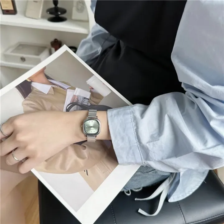 Women%20Small%20Square%20Quartz%20Watch%20Fashion%20Green%20Dial%20Stainless%20Steel%20Strap%20Wristwatch%20-%20Image%204