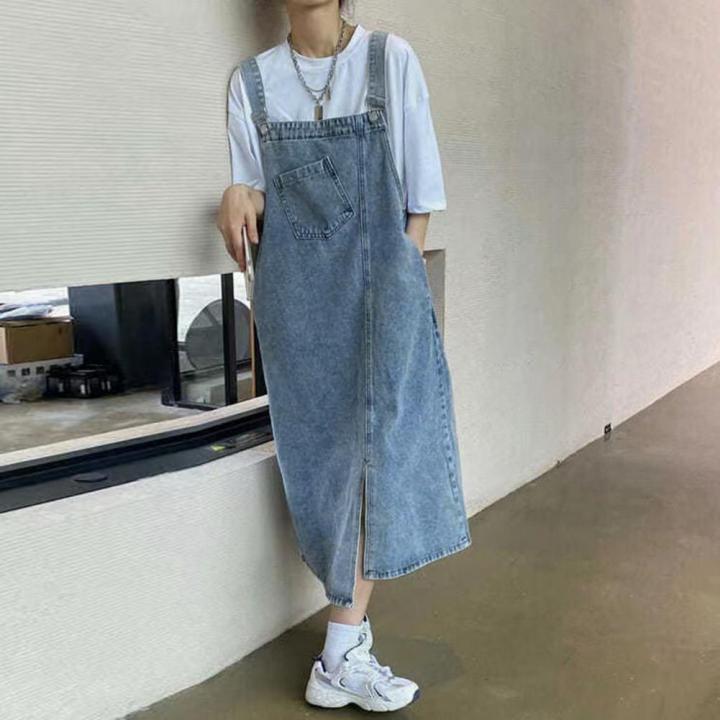 Spring%20Summer%20Denim%20Overall%20Dress%20Women%20Sleeveless%20Jeans%20Dresses%20Fashion%20Female%20Solid%20Slip%20Casual%20Loose%20Spaghetti%20Strap%20Dresses%20-%20Image%202