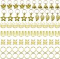 70Pcs Hair Braid Dreadlocks Beads Rings Clips DIY Braiding Metal Cuffs Jewelry Pendants for Women Girls Hair Accessories. 