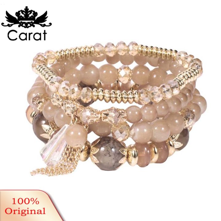 4Pcs/Set%20Boho%20Faux%20Agate%20Pearl%20Tassel%20Chain%20Charm%20Beaded%20Bracelet%20Women%20Jewelry%20-%20Image%203