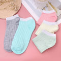 1/5pairs New Sweet Cute Macaron Color Invisible Casual Breathable Boat Socks For Women.