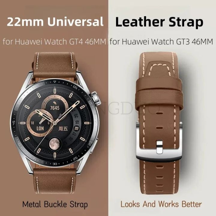 Leather Strap For Huawei Watch GT4 46MM 22mm Universal Repalacement Bracelet Official Color For Huawei GT3 46MM Belt Accessories