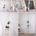 2Pcs Europe Solid White Yarn Curtain Voile Curtains Window Tulle Curtains For Living Room Modern Window Treatments Decoration. 