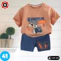 BABY Cotton Bunny Print Tshirt and Shorts Clothing Set for Kids Baby Boys & Girls. 
