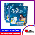 Joya Sanitary Napkin - Wings All Night - 8 Pads Pack - Panty/Wings System - 2 Pack Combo. 
