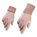 1 Pair Unisex Gloves Full Finger Touch Screen Men Women Warm Ribbed Cuff Gloves for Riding.