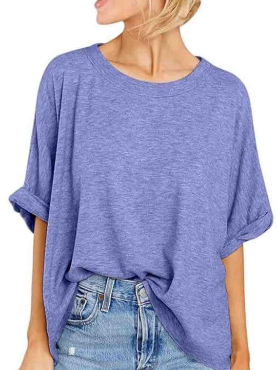 Loose%20Women's%20T-Shirts,%20Casual%20Pants,%20Wide%20Collar,%20Short%20Sleeve%20T-Women's%20Shirt,%20OJolee%20Jocoo%20Summer%20Women's%20Solid%20Color%20Shirt%20-%20Image%204