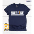 FreeFire  Navy Blue Short Sleeves T-Shirt For Men Free Fire Battleground - T Shirt - T Shirt For Man - গেঞ্জি ছেলেদের. 