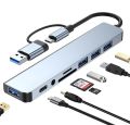 7 IN 1 USB C HUB Type C Splitter Thunderbolt 3 Docking Station Laptop Adapter With For Macbook Air M1 iPad Pro RJ45 HDMI. 