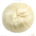 Straight Hair Bun Wig Elastic Rubber Band Fake Hair Bun Drawstring Ponytail Synthetic Chignon Hairpiece. 