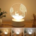New Cute Snow Deer 3D LED Night Lights Neon Sign Lamp LED Desk Lamp Night Light Table Lamp. 