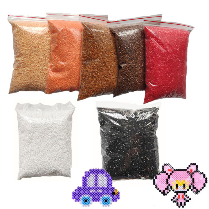 10000pcs / bag 2.6mm mini hama beads kids DIY toy colormixing white black skin color fuse beads learning toys for children MuXiaRe