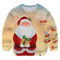 2022 year Christmas Candy Print Santa Claus Sweatshirt Boy Round neck Teenager Long Sleeve Pullovers Xmas Party Girls Cotton Top.
