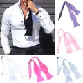 Party Smart Prom Wedding Plain Bowtie Satin Clip-on Necktie Bow Tie Dress Adjustable Fancy Men's Plain Self Tie. 