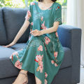 Sunnyheart Summer Dress Breathable Big Pockets Round Neck Mother Dress. 