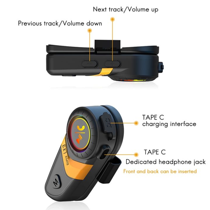 LX3%20Helmet%20Bluetooth%20Headset%201200MAH%20Motorcycle%20BT5.0%20Wireless%20Hands-Free%20Call%20Stereo%20Anti-Jamming%20Waterproof%20Headset%20-%20Image%204