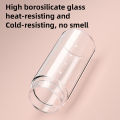 High Borosilicate Glass Water Bottle with Straw Pop-up Cover Portable Water Bottles Leak-proof Insulated Water Cup Drinkware. 