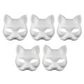 5Pcs Mask Cat Masquerade Blank Masks White Animal Empty Face Women Halloween Cosplay Party Kid Woman Therian Wolf Costumes.