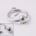 316 Stainless Steel Body Piercing Nose Ring Stud Earrings Spring Action Captive Bead Ring CBR 2G 4G 6G 8G 0G 00G Body Jewelry.