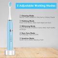 【Happy baby toy store】Portable Smart Electric Sonic Vibration Toothbrush 5 Adjustable Modes Waterproof USB Electric Brush. 