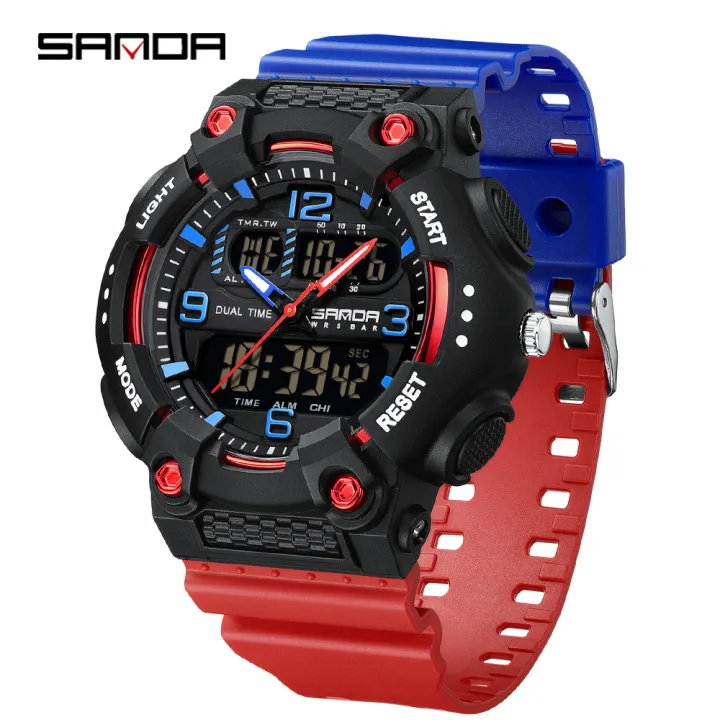 SANDA%206181%20Dual%20Display%20Men%20Watches%20Waterproof%20Sports%20Watch%20Military%20Man%20Alarm%20Stopwatch%20Quartz%20Wristwatch%20Male%20Digital%20Clock%20-%20Image%206