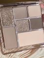 7 Colors Eyeshadow Palette Pearly Glitter Matte Finish Dark Grey Beige Color Eyeshadow With Mirror Portable Cosmetics. 