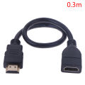 1Pc 15cm/30cm HDMI Male to Female Extension Cable HDMI Protector Extender Cord. 