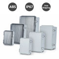 IP67 Waterproof Gray/Transparent Cover Enclosure Juction Box ABS Plastic Outdoor Electronic Instrument Hinge Case. 