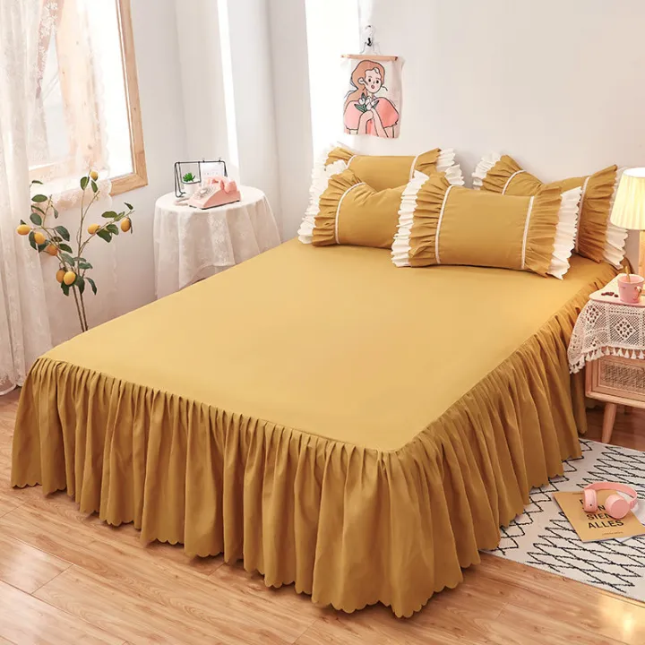 Korean%20Style%20Bed%20Skirt%20One-Piece%20Princess%20Style%20Bedspread-Style%20Mattress%20Cover%20Protective%20Cover%20Non-Slip%20Bedspread%20Solid%20Color%20Bed%20Sheet%20One-Piece%E3%80%82%20-%20Image%206