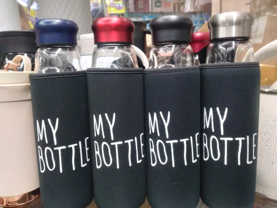 Premium Glass Water Bottle with Aluminum Cap – 550ml
