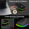 Rainbow Duel Mode Wireless Bluetooth Rechargeable Rgb Mouse - Mouse. 