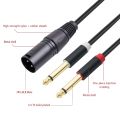 3-Pin XLR Female to Dual 6.35mm Mono Audio Cable TS 1/4 Jack Stereo Aux Cord 6.35 mm Plug to XLR Male Y Splitter Wire Adapter. 