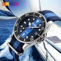 SKMEI Lovers Watches Men And Women Fashion Casual Watch Nylon Strap 30M Waterproof Multiple Quartz Wristwatches.