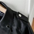 New Girls Boys Black Pu Zipper Jackets Kids Baby Leather Jacket Spring Autumn Cool Coat Children Clothes Overcoats 2-14T.