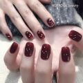 24pcs Jelly Red Finished Press On Nails Art Seamless Removable Full Cover False Nails Set Women Girls Nail Art Decoration. 
