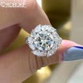 Luxury 3CT Moissanite Engagement Ring with Certificate Sparkling Diamond 925 Sterling Silver Wedding Band Jewelry Ring For Women.