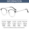 Unisex Metal Ultralight Round Frame Glasses Classic Optical Eyewear Myopia Glasses Vision Care Eyeglasses Strength 0.0~-4.0. 