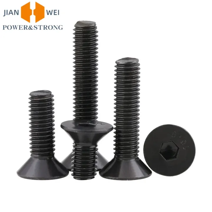 50/20/10/5pcs%20M1.6%20M2%20M2.5%20M3%20M4%20M5%20M6%20M8%20Black%20Grade%2010.9%20Hexagon%20Hex%20Socket%20Head%20Flat%20Countersunk%20Allen%20Bolt%20Screw%20-%20Image%204