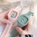 New lovely cartoon kids watch square luminous watch fashion silicone sports watch for students luminous watch.