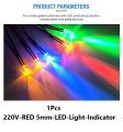 220V RED 5mm LED Light Indicator Light Bulbs 220V 5mm Red LED Light Bulbs 220V Indicator With Cables 110-220V 5mm Welding Line Indicator Signal LED Light Emitting Diodes.