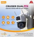 Imou Cruiser Dual 6MP Dual Lens Outdoor IP Camera I PTZ Full-Color Night Vision Wi Fi Camera I 3MP+3MP CMOS Sensor | Smart Full-color Night Vision | Wide Dual View | IMOU SENSE® Human & Vehicle Detection I 8x Digital Zoom. 